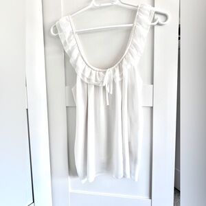 ARITZIA WILFRED Ruffle collar blouse frilly tank top camisole Size Small